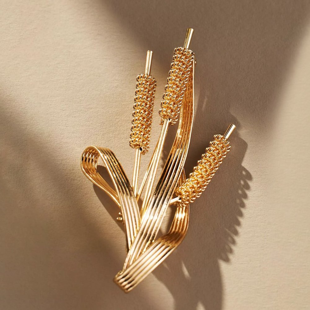 By Anthropologie The Restored Vintage Collection: Cornstalk Brooch